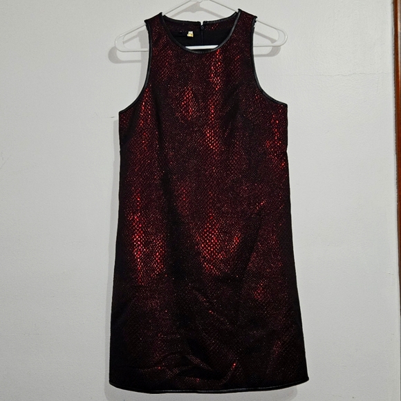 Anthropologie Dresses & Skirts - Anthropologie 4C Dark Red Metallic Snake Print Shift Sheath Dress. Size 6.